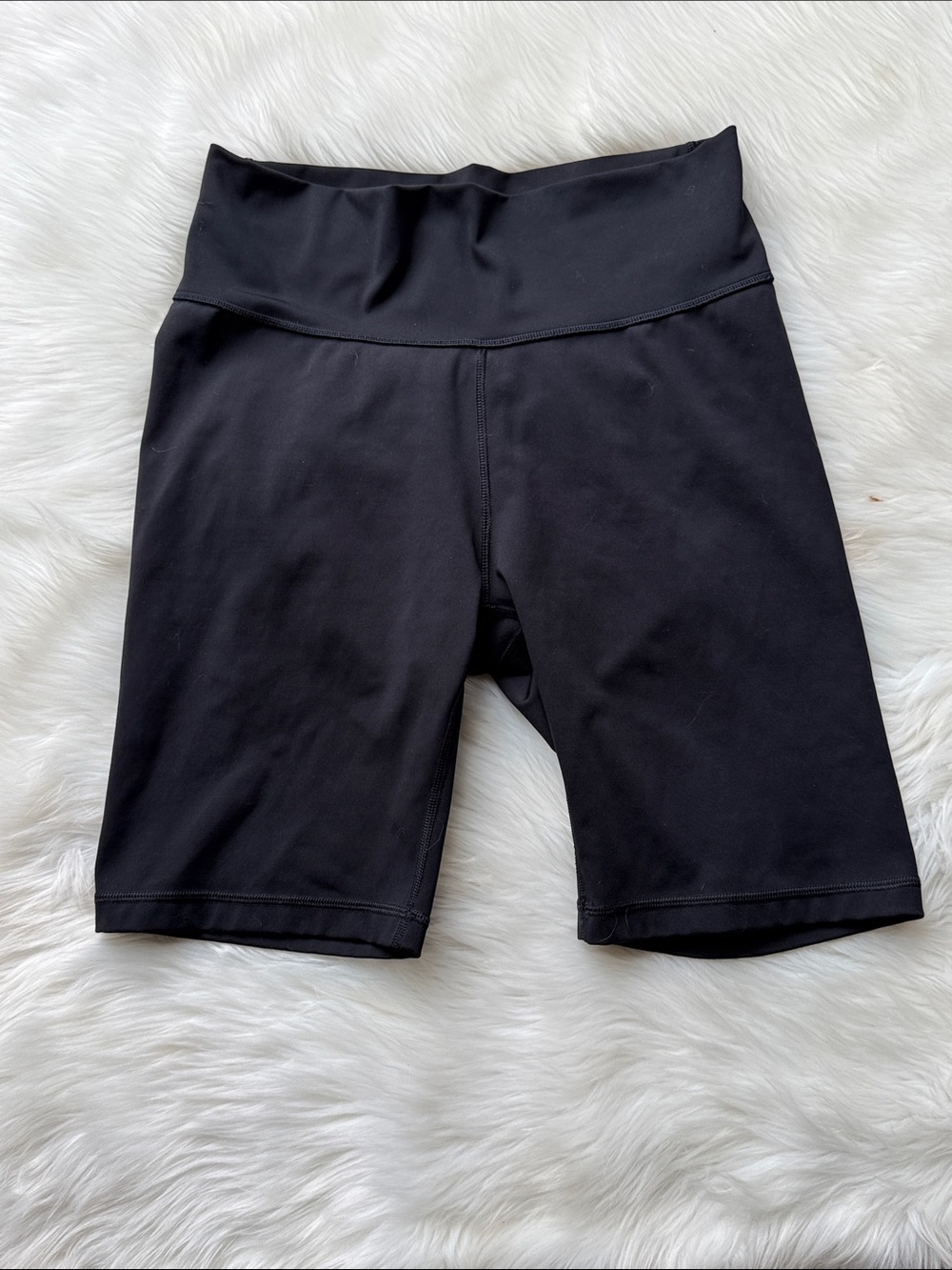 adidas Black Mid-Thigh Bike Shorts with Wide Waistband